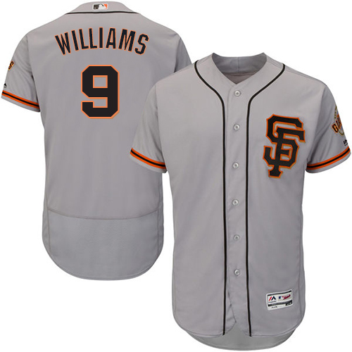 Giants #9 Matt Williams Grey Flexbase Authentic Collection Road 2 Stitched MLB Jersey - Click Image to Close